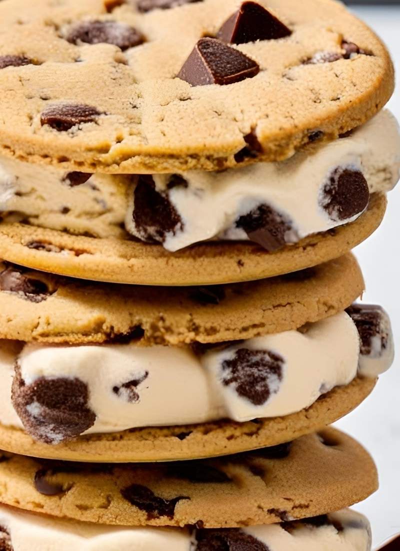 chocolate chip cookie cream sandwiches recipe ()