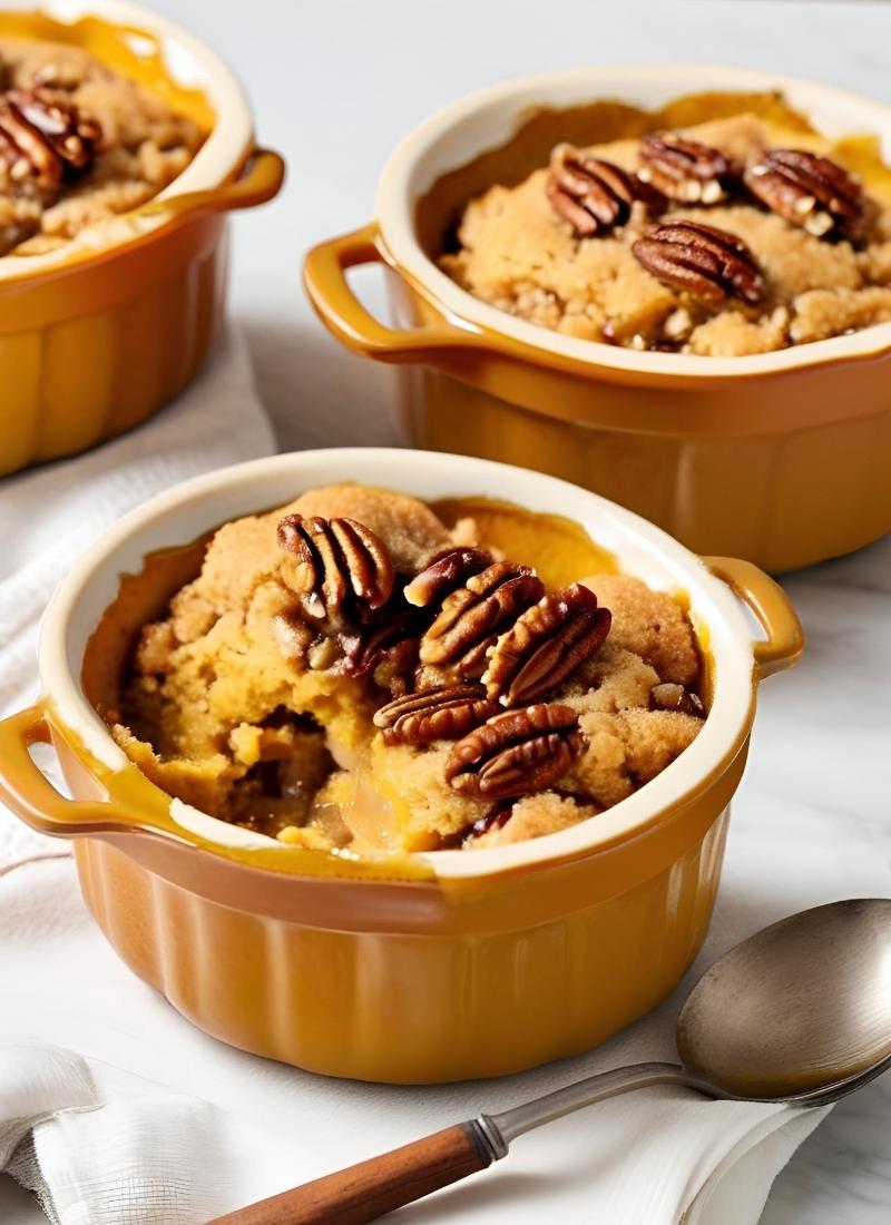 homemade pumpkin pecan cobbler